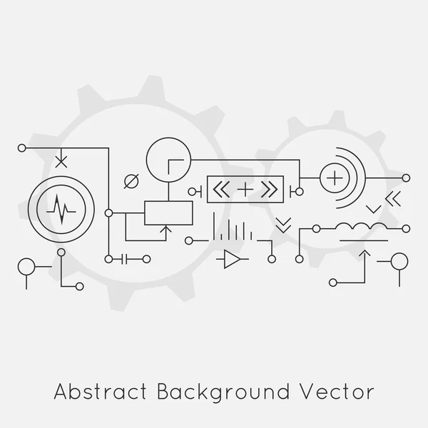 Fondo abstracto con un sistema técnico — Vector de stock