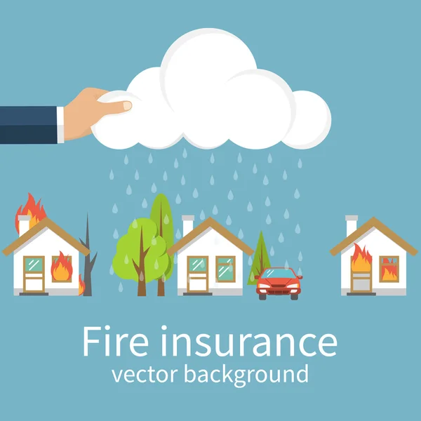 Conceito de seguro de incêndio — Vetor de Stock