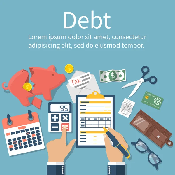 债务概念向量 — 图库矢量图片