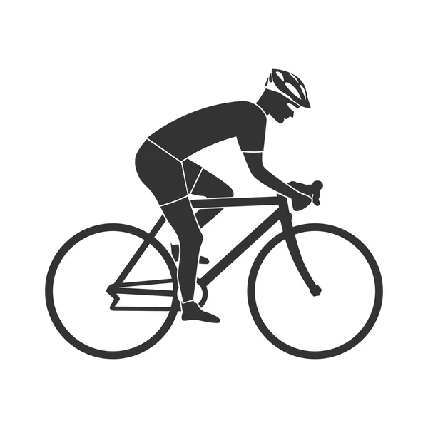 Icône de silhouette cycliste — Image vectorielle