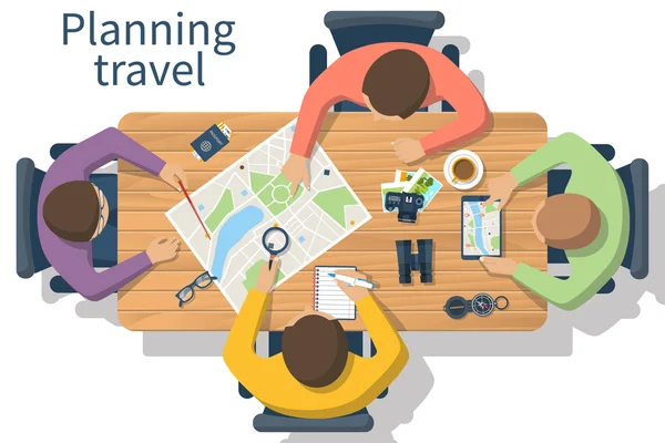 Travel planning, vector — Stock Vector