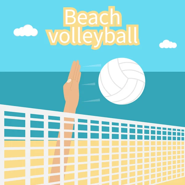 Beachvolleyball, Vektor — Stockvektor