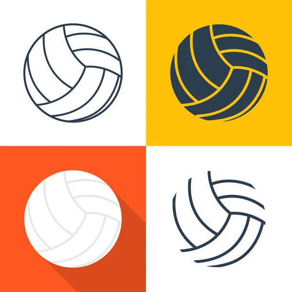 Establecer iconos voleibol — Vector de stock