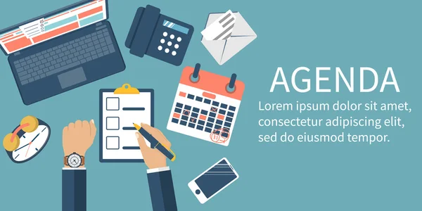 Agenda concepto vector — Vector de stock