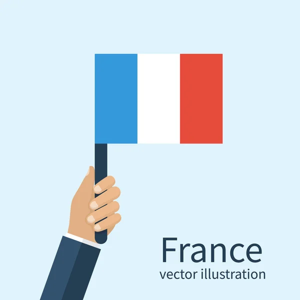 Bendera Perancis di tangan - Stok Vektor