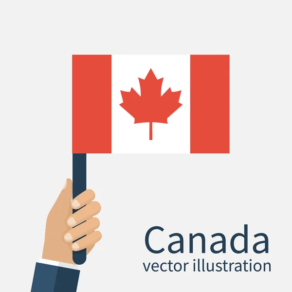 Canadian flag holding in hands — Stock Vector