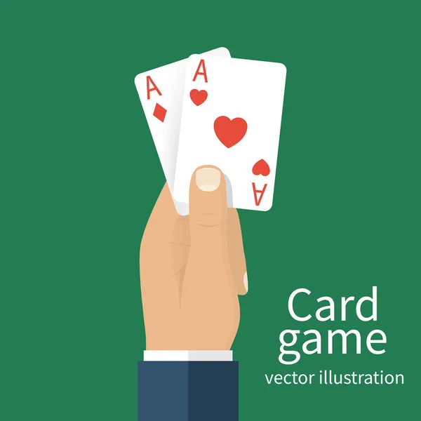 Jouer aux cartes à la main — Image vectorielle