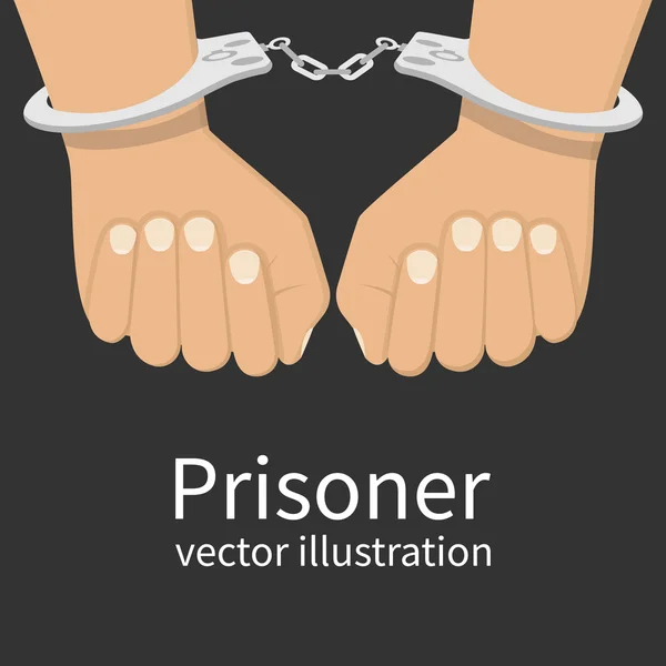 Руки в наручниках ізольовані — стоковий вектор