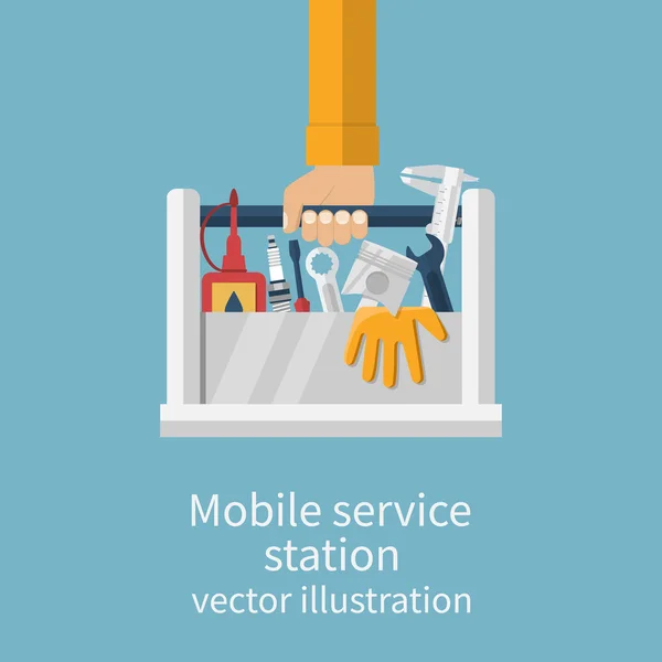 Station service mobile auto — Image vectorielle