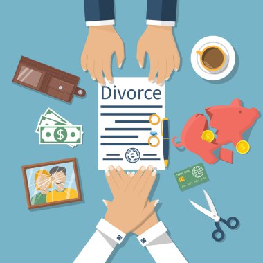 Boşanma kavramı vektör