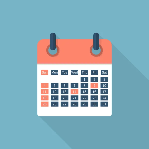 Icono del calendario aislado — Vector de stock