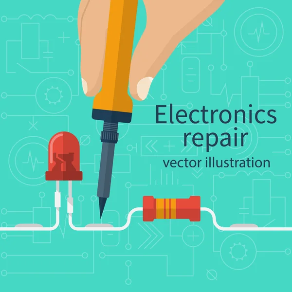 Elektronica-reparatie-concept — Stockvector