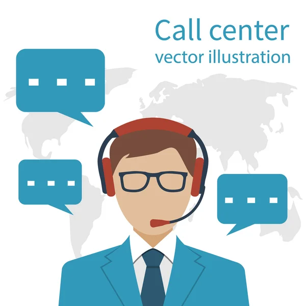 Operator call center - Stok Vektor