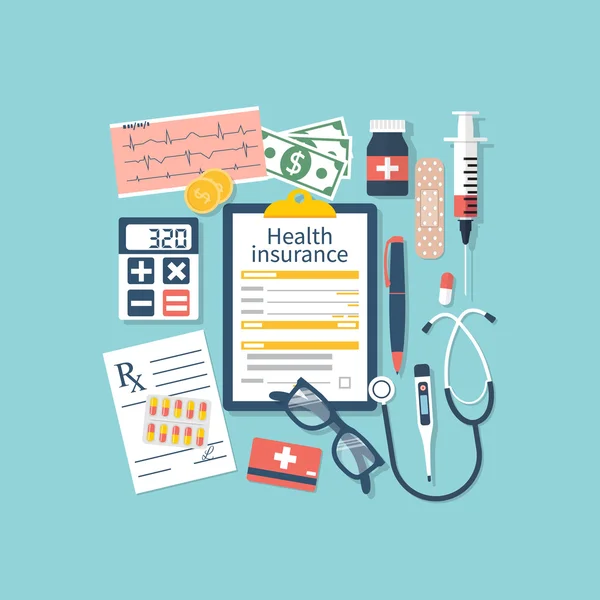 Forma de seguro de salud — Vector de stock