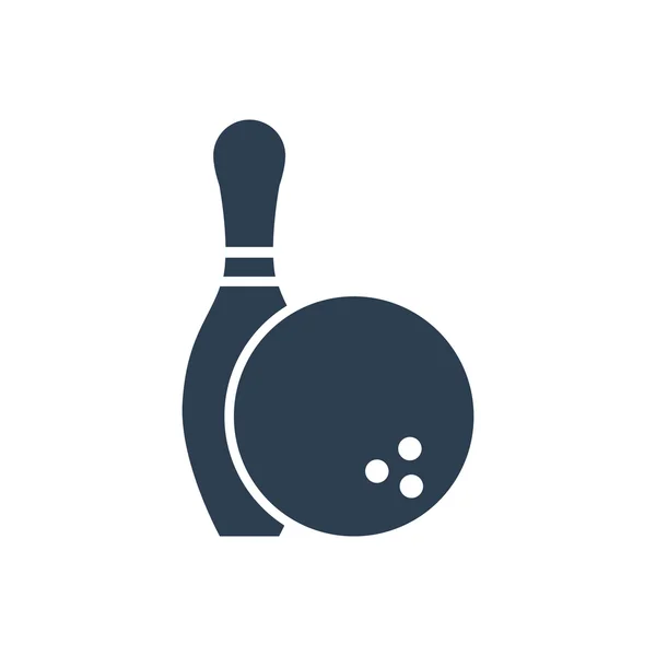 Bowlingové ikona černé, samostatný — Stockový vektor