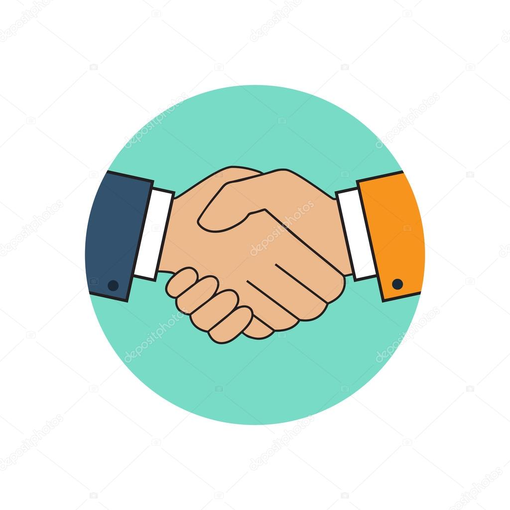 Handshake Icon. Shaking hands is a symbol of greeting and business