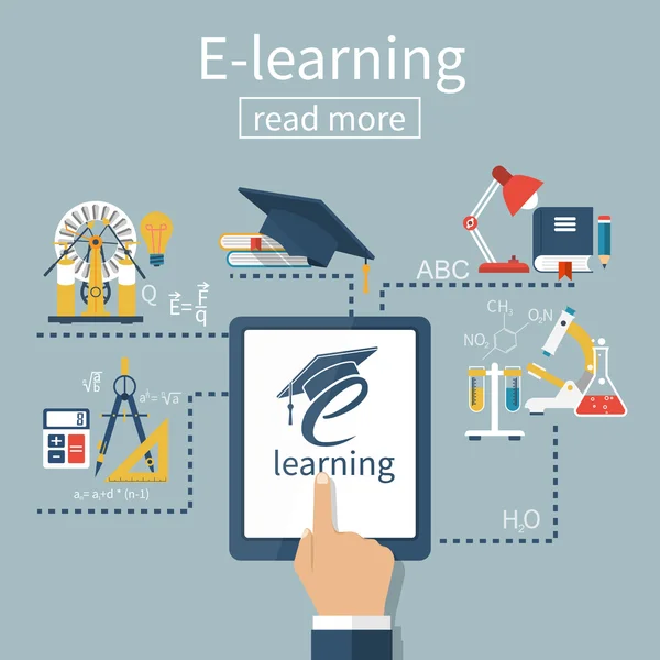 E-learning concept vector — Stockvector