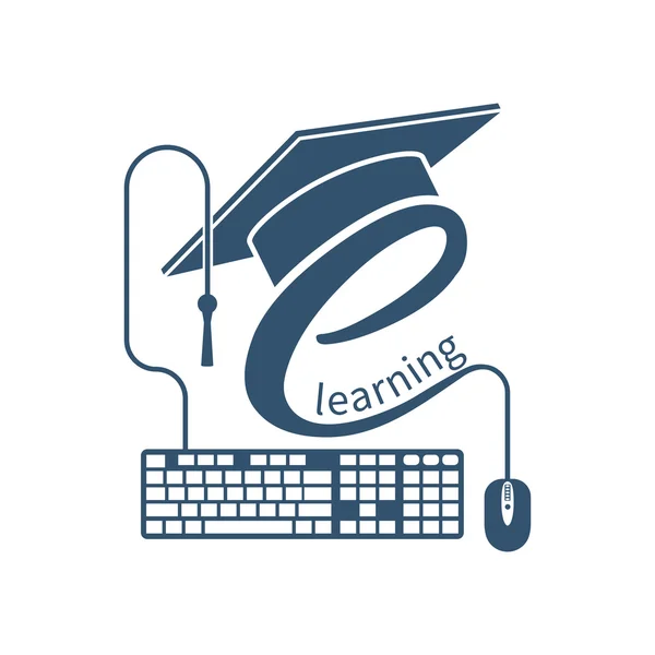E-öğrenme logo, vektör — Stok Vektör