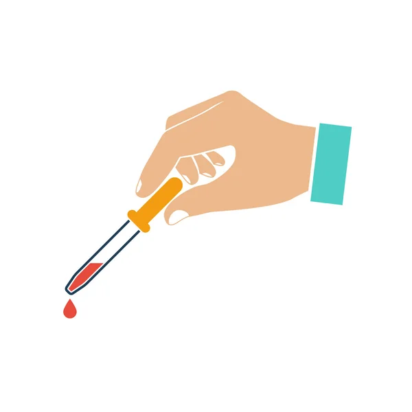 Pipette dans les mains médecin — Image vectorielle