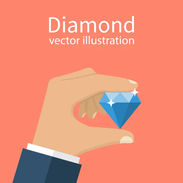 Hand met diamant. — Stockvector