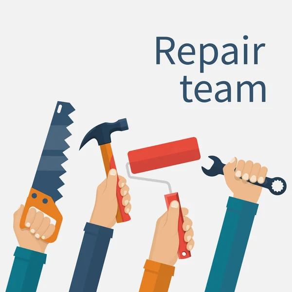 Reparatie team concept. — Stockvector