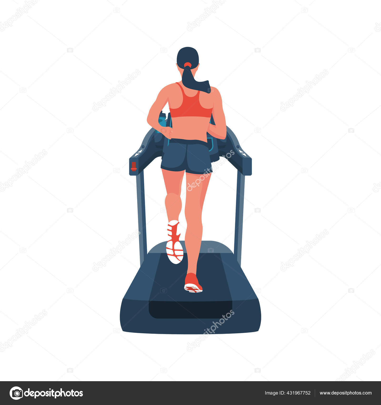 Forkert Seminar Selvrespekt Kvinde på løbebånd. Kører simulator. Gymnastikredskab. Løbende kvinde  Stock-vektor af ©threecvet.gmail.com 431967752