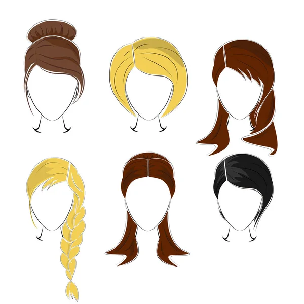 Beautiful female hairstyle. — Stock Vector