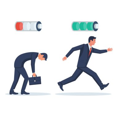 Zayıf bir insan ve enerji dolu bir iş adamı.