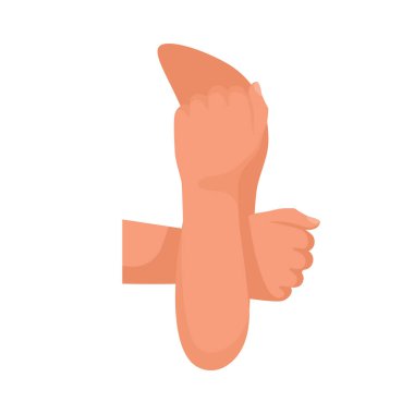 Kaba bir jest. İnsan eli hareketi. Saldırgan bir jest. Vektör çizimi düz tasarım. Beyaz arka planda izole edilmiş. Yavaş yavaş..