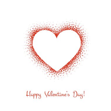 Kırmızı kalpli soyut kartpostal arkaplanı