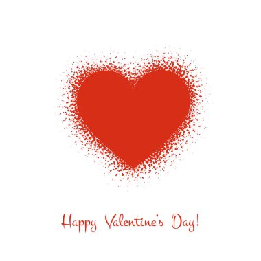 Kırmızı kalpli soyut kartpostal arkaplanı.