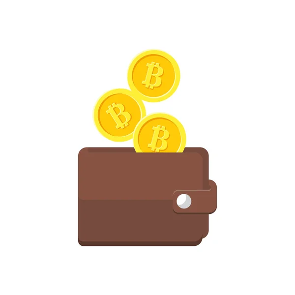 Bitcoin Brieftasche Moderne Erträge Und Ersparnisse Das Elektronische Geld Wird — Stockvektor