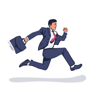 Evrak çantası vektörüyle çalışan bir işadamı