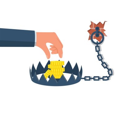 Para tuzağı. İş adamları metafor vektörü