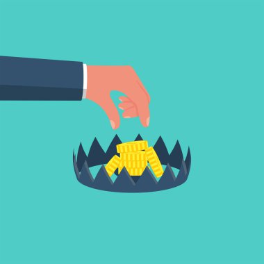 Para tuzağı. İş adamları metafor vektörü