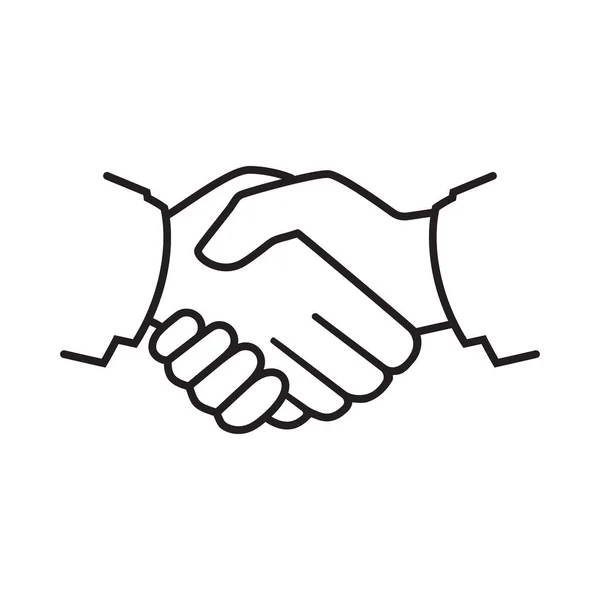 Ícone Linha Preta Handshake Elemento Para Empresas Finanças Símbolo Uma —  Vetores de Stock