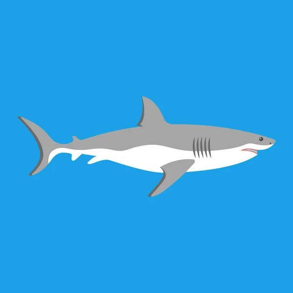 Une Icône Requin Grand Requin Blanc Prédateur Dangereux Mer Animal — Image vectorielle