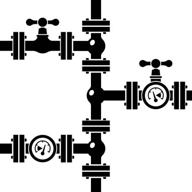 Boru hattı arkaplan siyah silueti.
