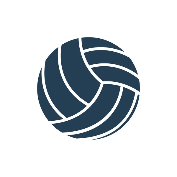 Icono de pelota de voleibol negro. Glifo del logotipo. — Vector de stock