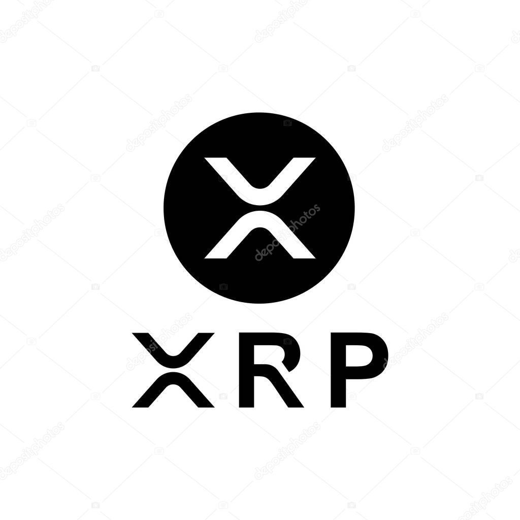 XPP logo. Crypto currency ripple. Electronic money. Decentralized currency. Vector illustration flat design. Isolated on white background.