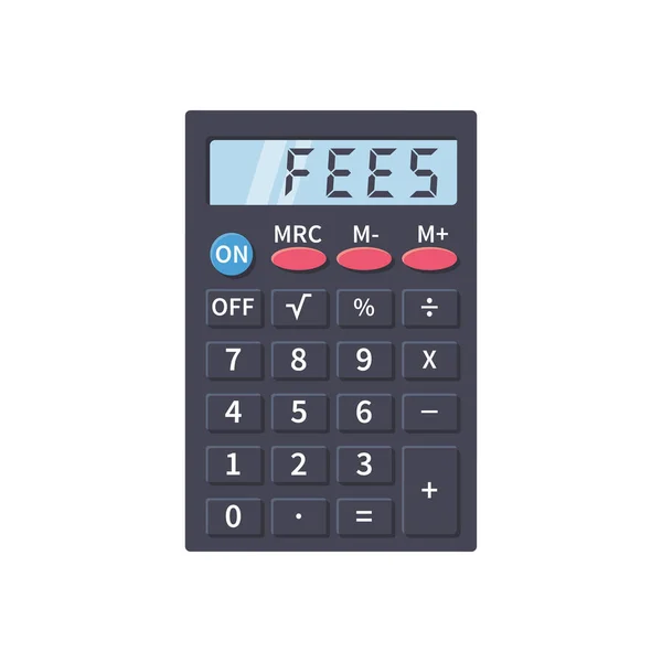 Fees concept. Counting fees on the calculator. — 图库矢量图片