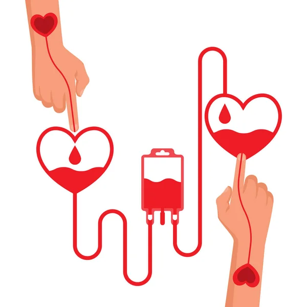 Hari Donor Darah Sedunia, 14 Juni. Banner medis - Stok Vektor