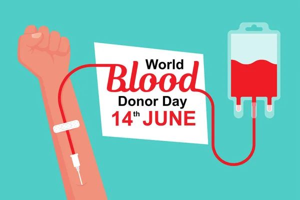 世界献血者デー6月14日。医療バナー. — ストックベクタ