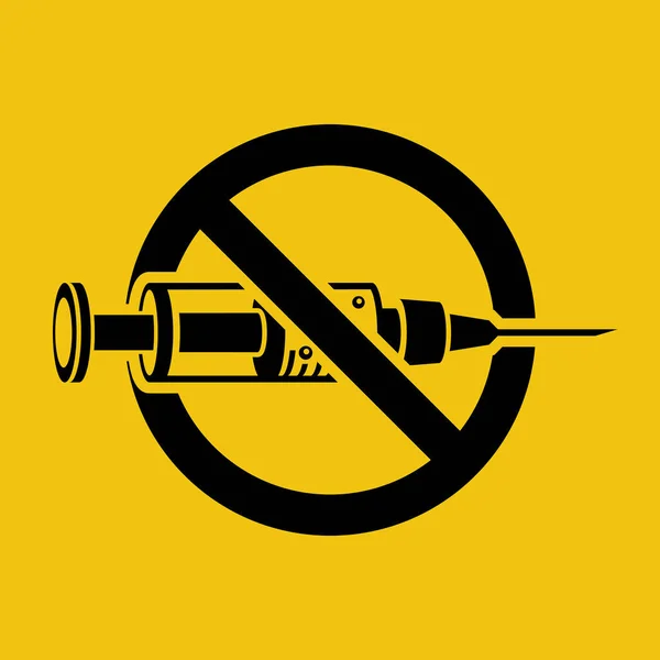 Detener las drogas icono. Ilustración vectorial diseño plano. — Archivo Imágenes Vectoriales