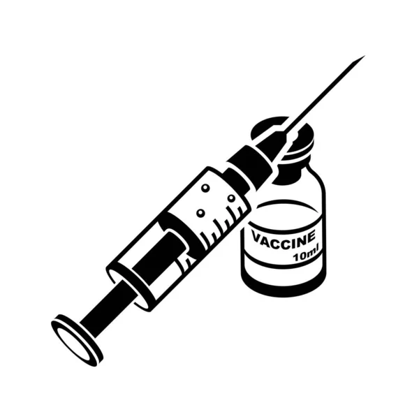 Vektor vakcinace a imunizace proti černé ikoně — Stockový vektor