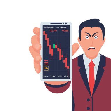 Düşen piyasa. Borsa komisyoncusu düşen piyasada dehşete düştü.