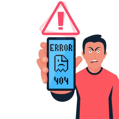 Sayfa yükü hatası. Akıllı telefonun ekranında Hata Web Sitesi 404