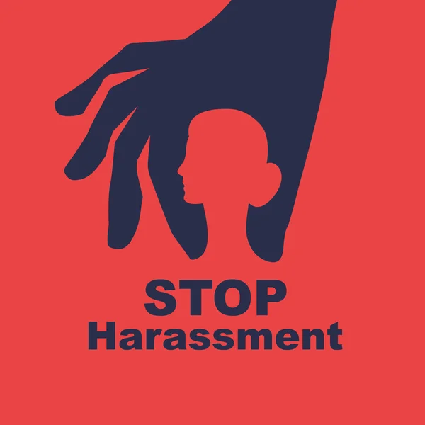 Arrêtez le harcèlement. Une femme violée. Le harcèlement sexuel. — Image vectorielle