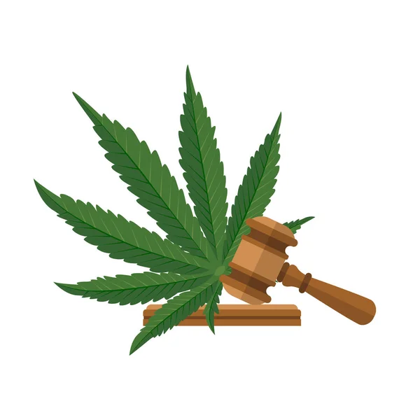 Legislazione della marijuana. Canapa vettoriale piatto — Vettoriale Stock