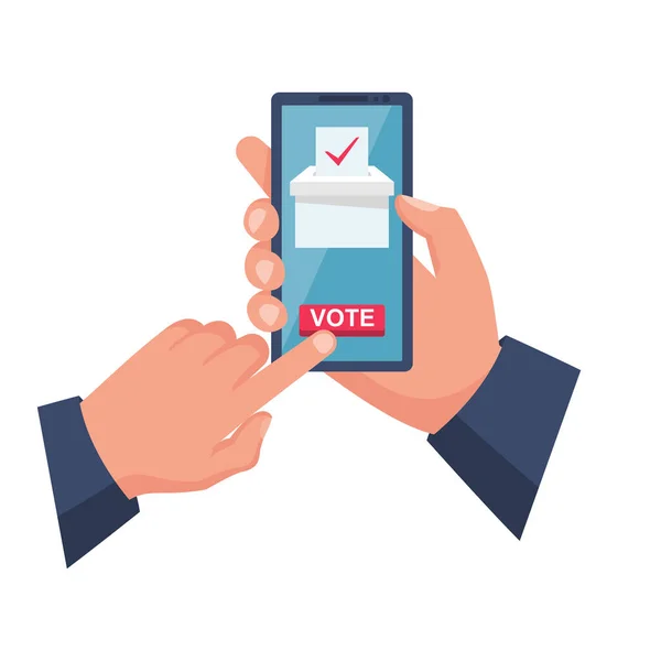 Online voting concept. Vector illustration isometric design style — Stock Vector